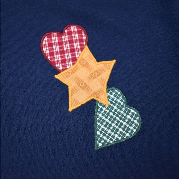 Vintage Angel Bear Navy Blue button up cardigan sweatshirt fits up to sz xlarge - Picture 3 of 8